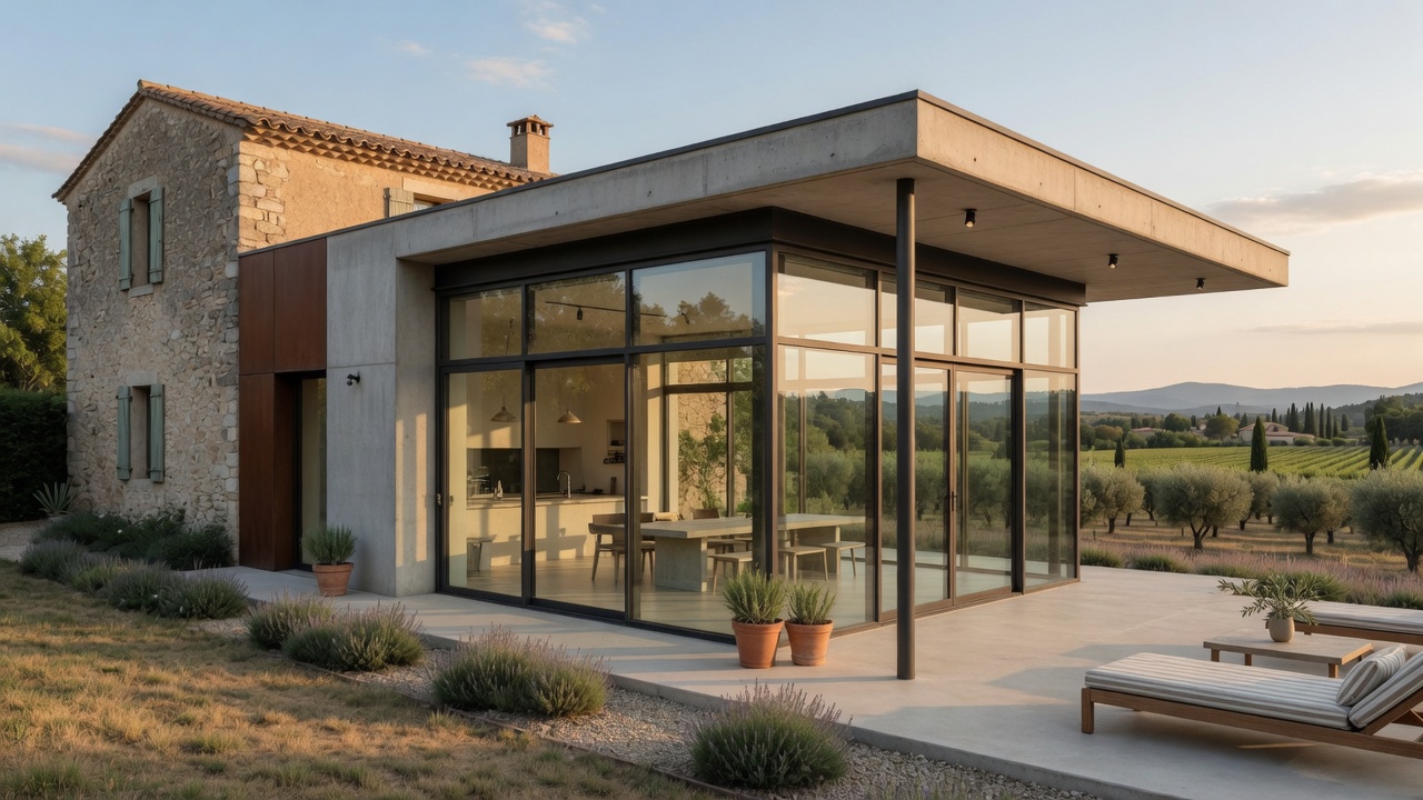 Extension de maison contemporaine sud de la France