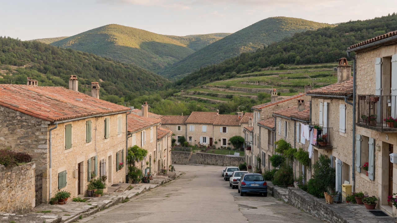 Alès, toits et collines des Cévennes