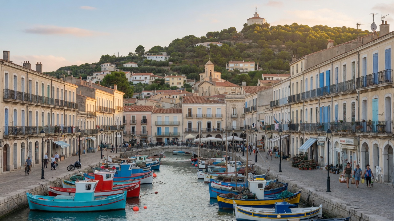 Sète, canaux et façades colorées du port