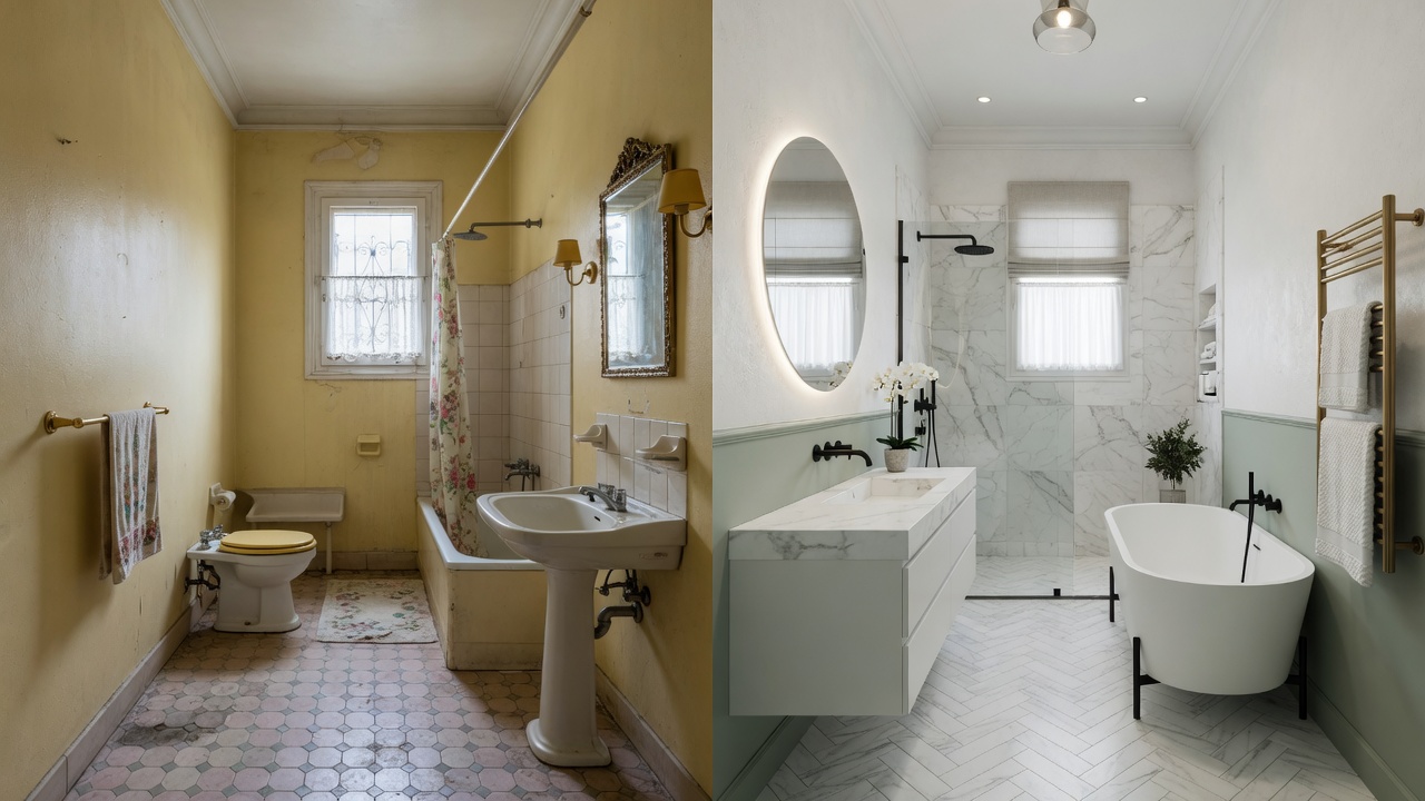 Avant / après salle de bain rénovée